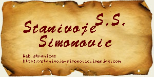 Stanivoje Simonović vizit kartica